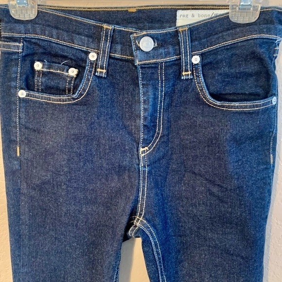 NEW Rag & Bone Jeans Sz 25 Harrow 10” Skinny 98% Cotton Dark Blue Denim - Picture 4 of 16